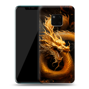 Пластиковый чехол на Huawei Mate 20 Pro с принтом Золотой дракон