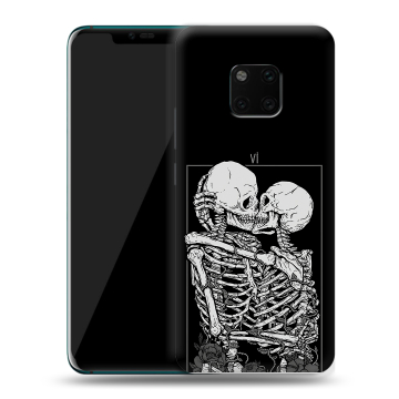 Пластиковый чехол на Huawei Mate 20 Pro с принтом Поцелуй скелетов Пластиковый чехол на Huawei Mate 20 Pro с принтом Поцелуй скелетов