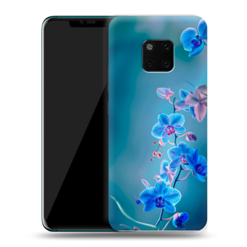 Пластиковый чехол на Huawei Mate 20 Pro с принтом Голубые цветы