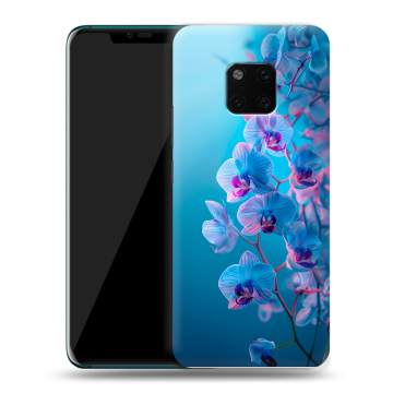 Пластиковый чехол на Huawei Mate 20 Pro с принтом голубые орхидеи Пластиковый чехол на Huawei Mate 20 Pro с принтом голубые орхидеи