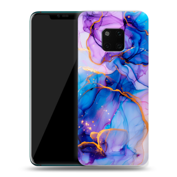 Пластиковый чехол на Huawei Mate 20 Pro с принтом синий мрамор