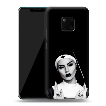 Пластиковый чехол на Huawei Mate 20 Pro с принтом монашка Пластиковый чехол на Huawei Mate 20 Pro с принтом монашка