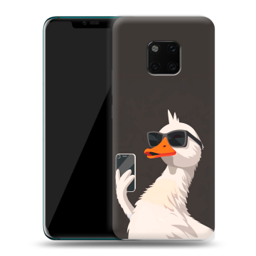 Пластиковый чехол на Huawei Mate 20 Pro с принтом утка в очках Пластиковый чехол на Huawei Mate 20 Pro с принтом утка в очках