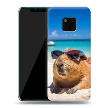 Пластиковый чехол на Huawei Mate 20 Pro с принтом Капибара Пластиковый чехол на Huawei Mate 20 Pro с принтом Капибара