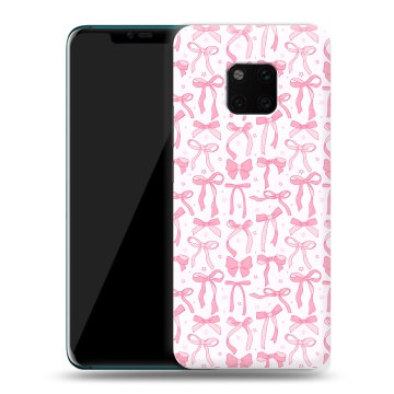 Пластиковый чехол на Huawei Mate 20 Pro с принтом Розовые бантики