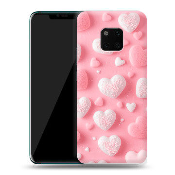 Пластиковый чехол на Huawei Mate 20 Pro с принтом Сердечки Пластиковый чехол на Huawei Mate 20 Pro с принтом Сердечки
