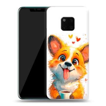 Пластиковый чехол на Huawei Mate 20 Pro с принтом корги Пластиковый чехол на Huawei Mate 20 Pro с принтом корги