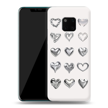 Пластиковый чехол на Huawei Mate 20 Pro с принтом Y2K сердечки Пластиковый чехол на Huawei Mate 20 Pro с принтом Y2K сердечки