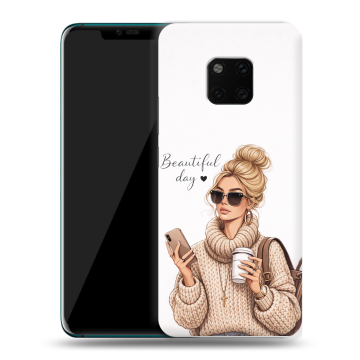 Пластиковый чехол на Huawei Mate 20 Pro с принтом женский