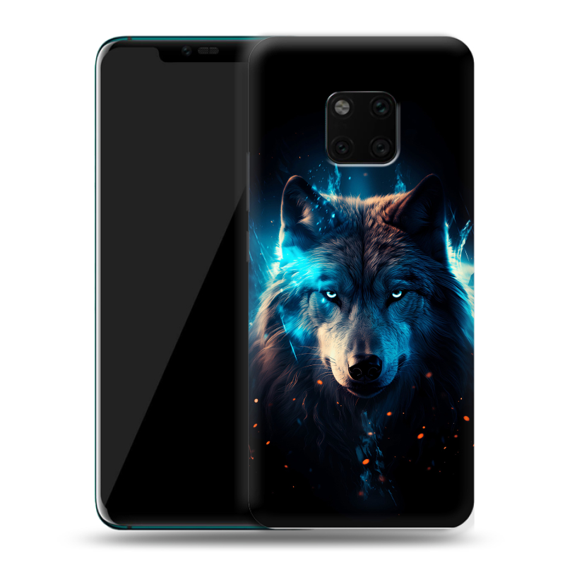 Пластиковый чехол на Huawei Mate 20 Pro с принтом Волк ночной Пластиковый чехол на Huawei Mate 20 Pro с принтом Волк ночной