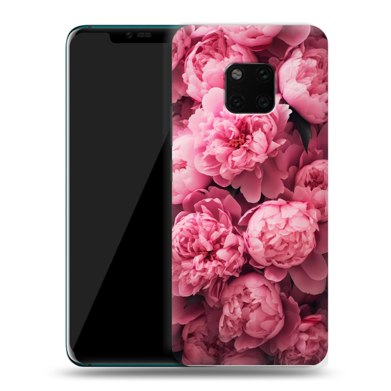 Пластиковый чехол на Huawei Mate 20 Pro с принтом цветы пионы Пластиковый чехол на Huawei Mate 20 Pro с принтом цветы пионы