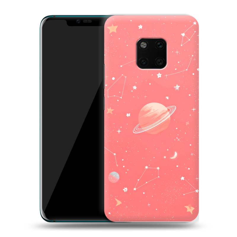 Пластиковый чехол на Huawei Mate 20 Pro с принтом Розовый космос Пластиковый чехол на Huawei Mate 20 Pro с принтом Розовый космос