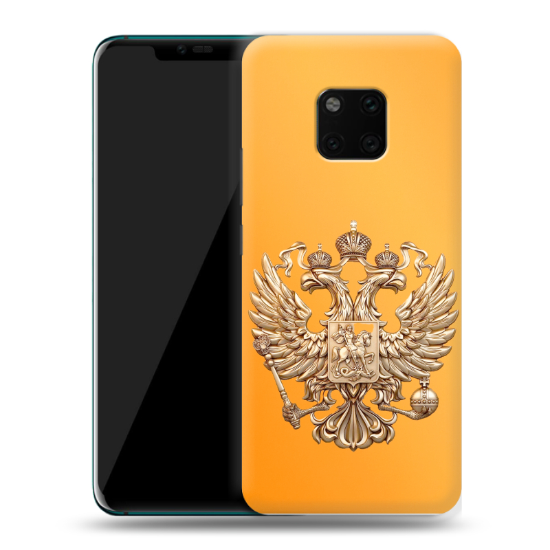 Пластиковый чехол на Huawei Mate 20 Pro с принтом Герб Флаг России Пластиковый чехол на Huawei Mate 20 Pro с принтом Герб Флаг России