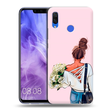 Силиконовый чехол на Huawei Nova 3i с принтом Девушка и букет Силиконовый чехол на Huawei Nova 3i с принтом Девушка и букет