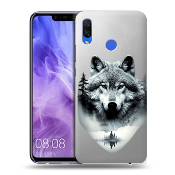Силиконовый чехол на Huawei Nova 3i с принтом Волк в лесу Силиконовый чехол на Huawei Nova 3i с принтом Волк в лесу