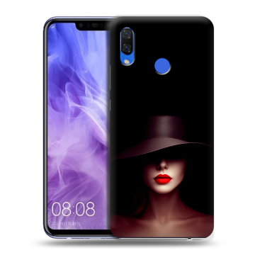 Силиконовый чехол на Huawei Nova 3i с принтом Девушка в шляпе Силиконовый чехол на Huawei Nova 3i с принтом Девушка в шляпе