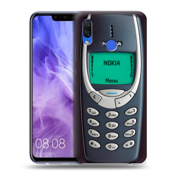 Силиконовый чехол на Huawei Nova 3i с принтом Старый телефон