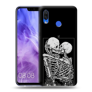 Силиконовый чехол на Huawei Nova 3i с принтом Поцелуй скелетов Силиконовый чехол на Huawei Nova 3i с принтом Поцелуй скелетов
