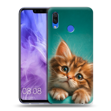 Силиконовый чехол на Huawei Nova 3i с принтом котенок