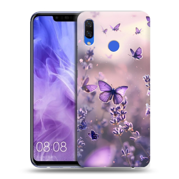 Силиконовый чехол на Huawei Nova 3i с принтом бабочки и лаванда
