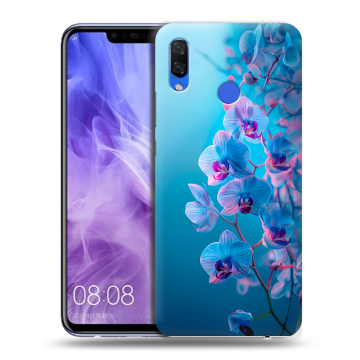Силиконовый чехол на Huawei Nova 3i с принтом голубые орхидеи Силиконовый чехол на Huawei Nova 3i с принтом голубые орхидеи