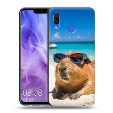 Силиконовый чехол на Huawei Nova 3i с принтом Капибара