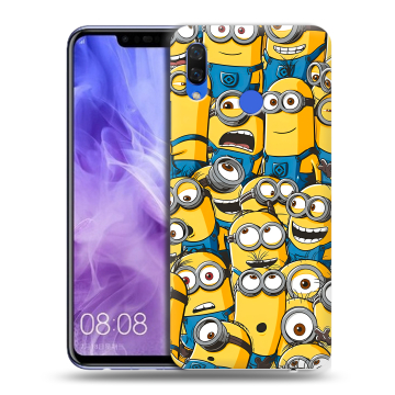 Силиконовый чехол на Huawei Nova 3i с принтом Миньоны