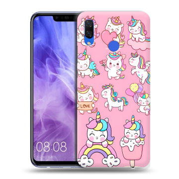 Силиконовый чехол на Huawei Nova 3i с принтом Единороги и радуга Силиконовый чехол на Huawei Nova 3i с принтом Единороги и радуга