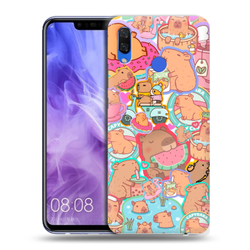 Силиконовый чехол на Huawei Nova 3i с принтом капибары Силиконовый чехол на Huawei Nova 3i с принтом капибары