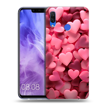 Силиконовый чехол на Huawei Nova 3i с принтом розовые сердечки Силиконовый чехол на Huawei Nova 3i с принтом розовые сердечки
