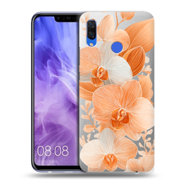 Силиконовый чехол на Huawei Nova 3i с принтом Бежевые цветы