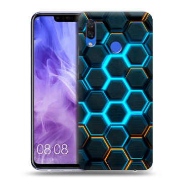 Силиконовый чехол на Huawei Nova 3i с принтом Неоновые соты