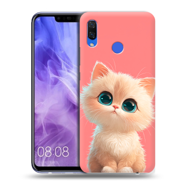 Силиконовый чехол на Huawei Nova 3i с принтом Розовый котенок
