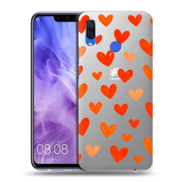 Силиконовый чехол на Huawei Nova 3i с принтом Сердечки