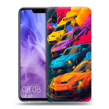 Силиконовый чехол на Huawei Nova 3i с принтом Тачки