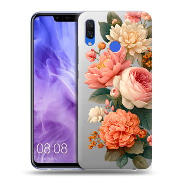 Силиконовый чехол на Huawei Nova 3i с принтом цветы