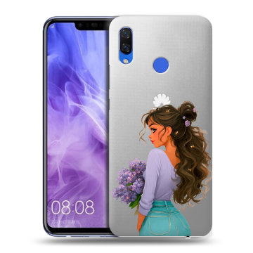 Силиконовый чехол на Huawei Nova 3i с принтом девушка цветы