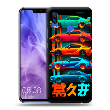 Силиконовый чехол на Huawei Nova 3i с принтом машины тачки
