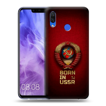 Силиконовый чехол на Huawei Nova 3i с принтом Флаг Герб СССР