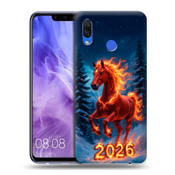 Силиконовый чехол на Huawei Nova 3i с принтом Новый год коня