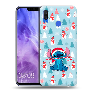 Силиконовый чехол на Huawei Nova 3i с принтом Стич Новый год