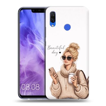 Силиконовый чехол на Huawei Nova 3i с принтом женский