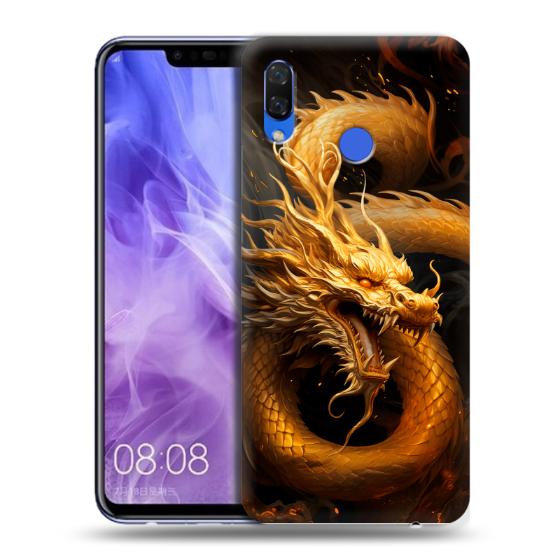 Силиконовый чехол на Huawei Nova 3i с принтом Золотой дракон Силиконовый чехол на Huawei Nova 3i с принтом Золотой дракон