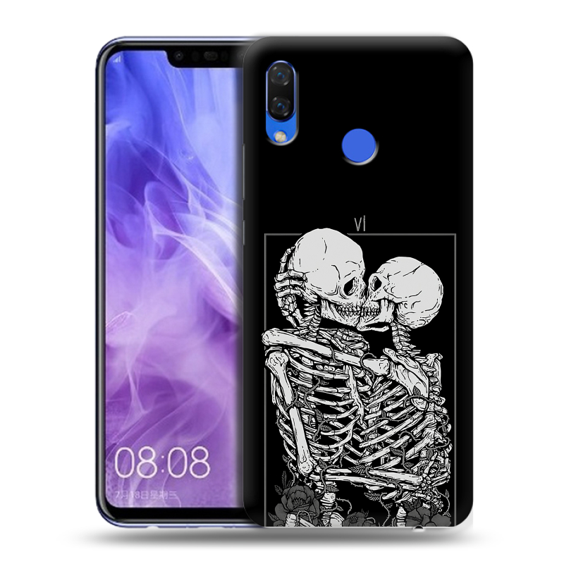 Силиконовый чехол на Huawei Nova 3i с принтом Поцелуй скелетов Силиконовый чехол на Huawei Nova 3i с принтом Поцелуй скелетов