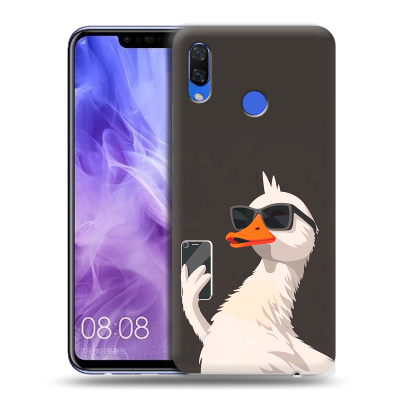 Силиконовый чехол на Huawei Nova 3i с принтом утка в очках Силиконовый чехол на Huawei Nova 3i с принтом утка в очках
