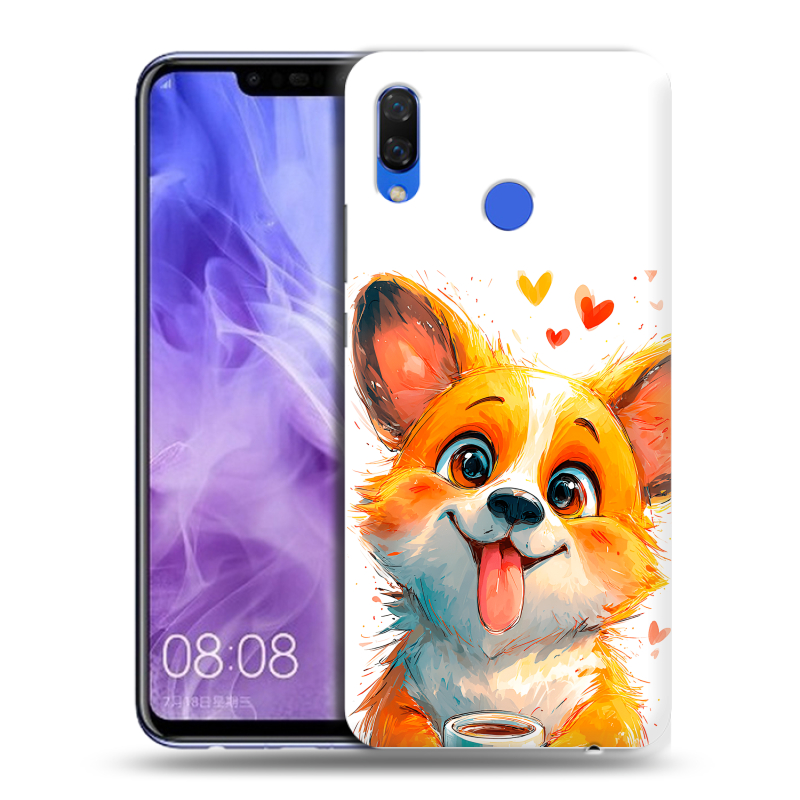 Силиконовый чехол на Huawei Nova 3i с принтом корги Силиконовый чехол на Huawei Nova 3i с принтом корги