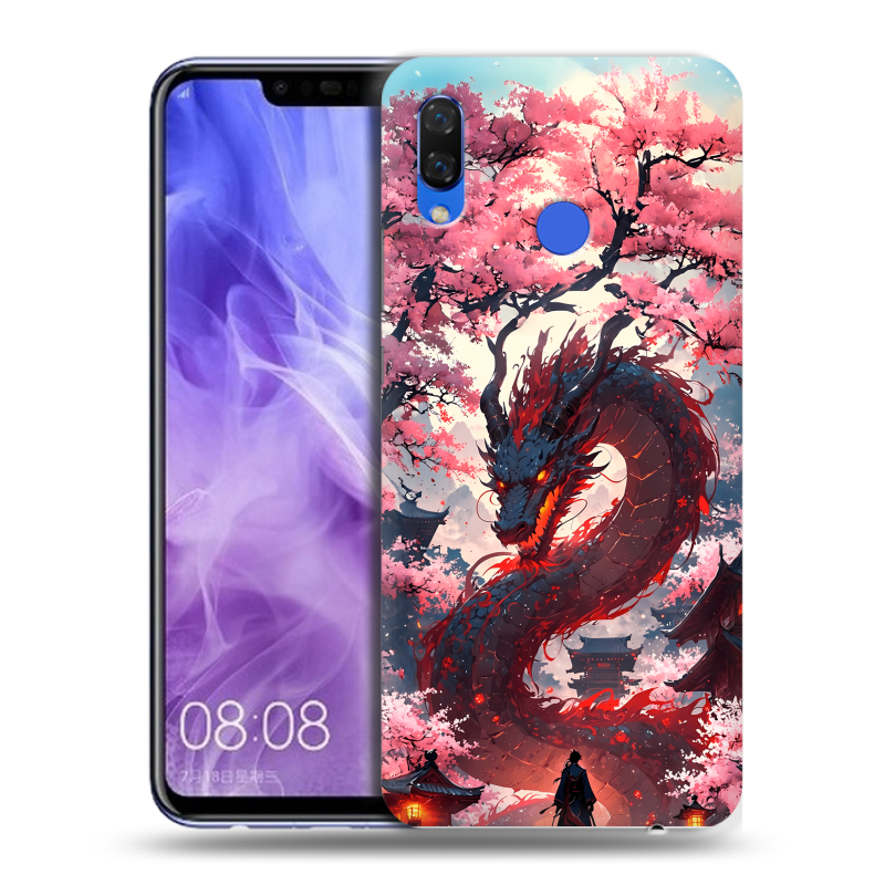 Силиконовый чехол на Huawei Nova 3i с принтом Дракон Японский Силиконовый чехол на Huawei Nova 3i с принтом Дракон Японский