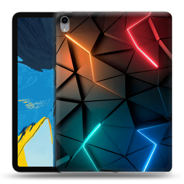 Силиконовый чехол на планшета IPad Pro 11 с принтом Абстракция неон
