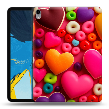 Силиконовый чехол на планшета IPad Pro 11 с принтом Сердечки