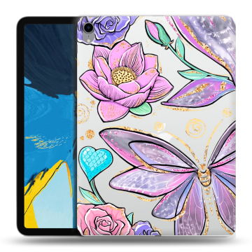 Силиконовый чехол на IPad Pro 11 с принтом Бабочки и цветы Силиконовый чехол на IPad Pro 11 с принтом Бабочки и цветы